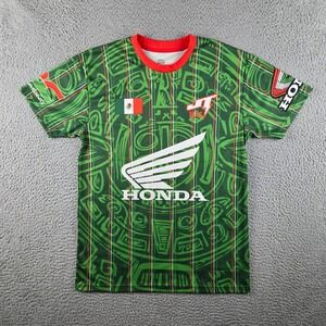 JT‎ Racing Honda Jersey Mens Medium Green Mexico Aztec Motocross Racing Shirt